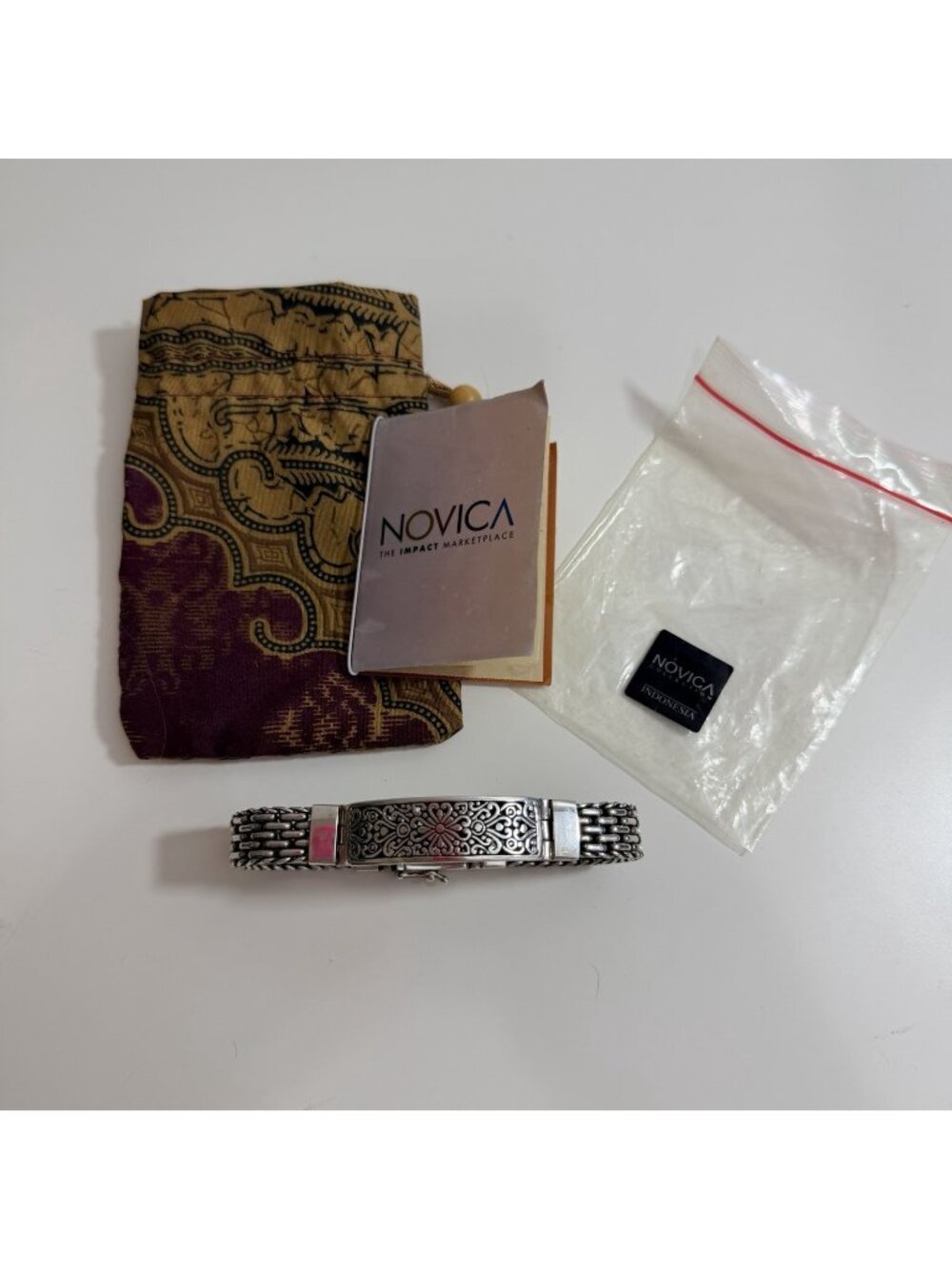 Novica Bold Bali Sterling Silver Unisex Pendant Bracelet from Indonesia